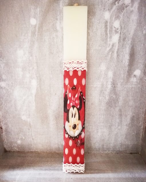 Λαμπάδα decoupage Minnie mouse