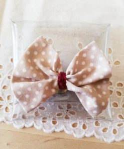 Πορτοφολάκι διάφανο με φιόγκο μπέζ πουά