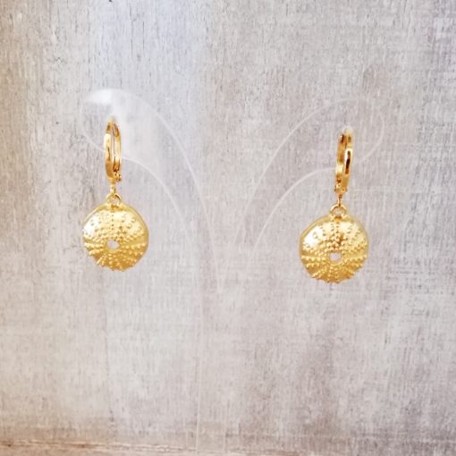Urchin hoop golden earrings