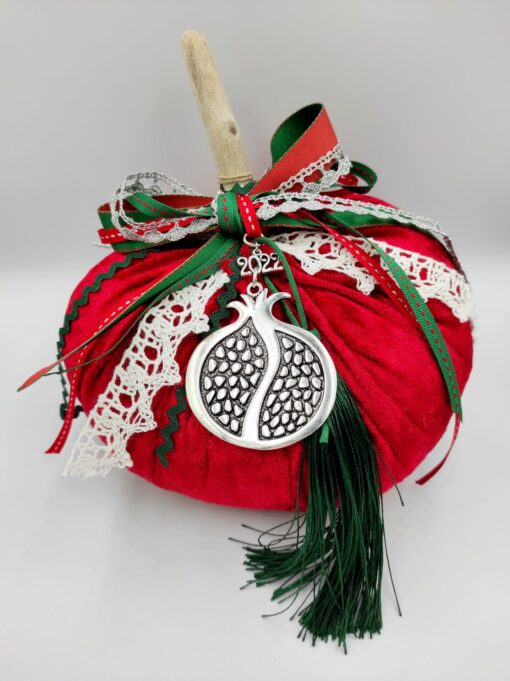 Handmade red pumpkin lucky charm