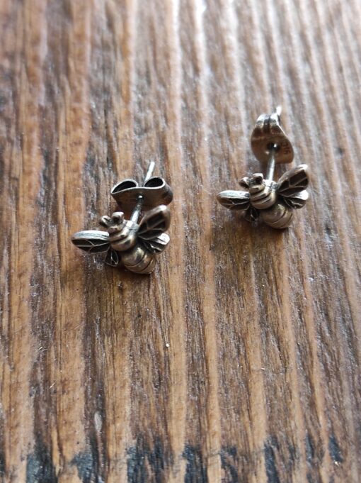 Bee silver earrings