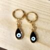 Black eye drops earrings