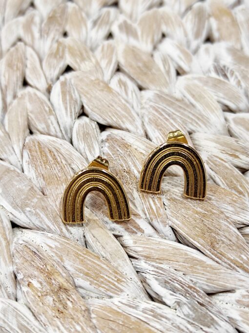Rainbow earrings gold colour