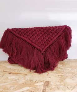 Χειροποίητη τσάντα μακραμέ φάκελος clutch bag μπορντώ