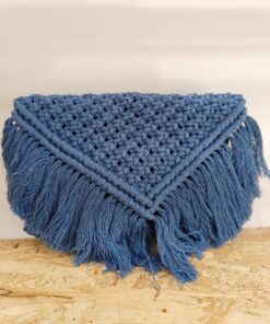 Χειροποίητη τσάντα μακραμέ φάκελος clutch bag blue jean