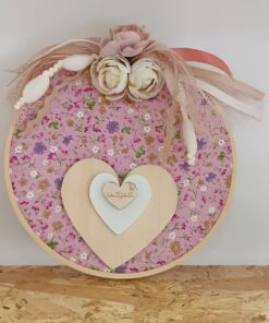 Alternative view of Διακοσμητικό τελάρο floral με καρδούλα "Μαμά" σε γαλάζιο χρώμα