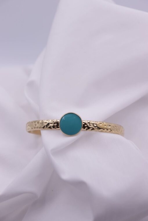 Turquoise dot gold cuff βραχιόλι