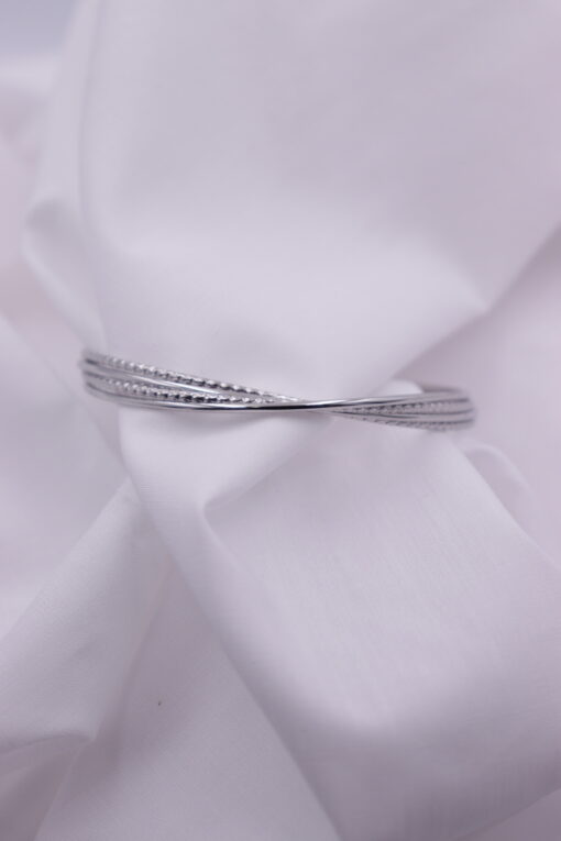 Twisted silver cuff βραχιόλι