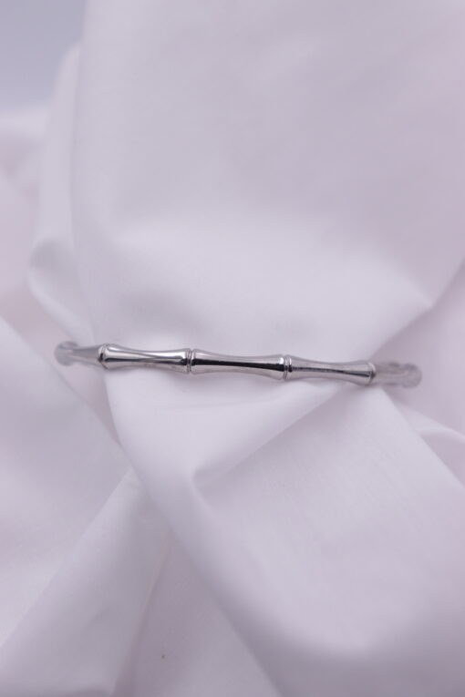 Bamboo silver cuff βραχιόλι