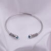 Summer turquoise silver cuff βραχιόλι