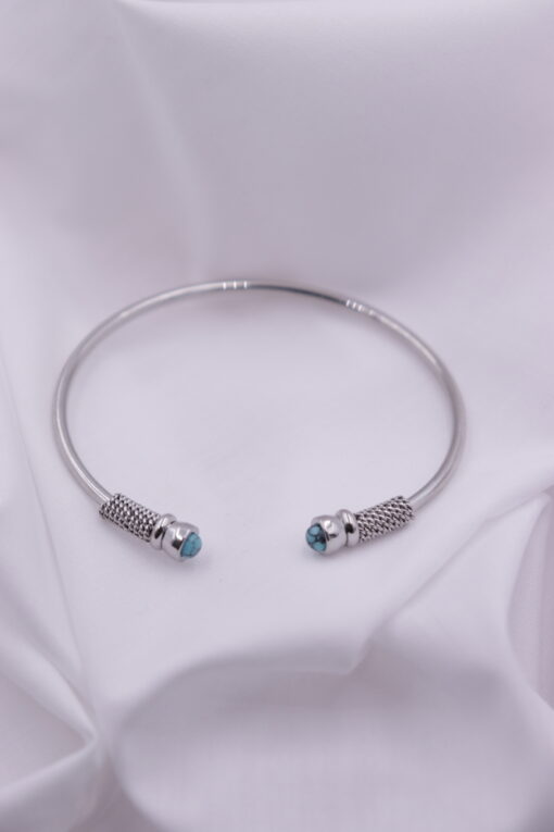 Summer turquoise silver cuff βραχιόλι