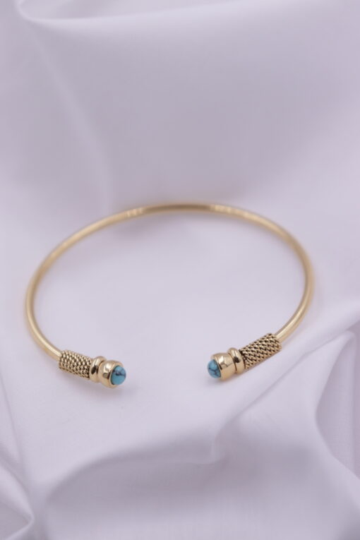 Summer turquoise gold cuff βραχιόλι