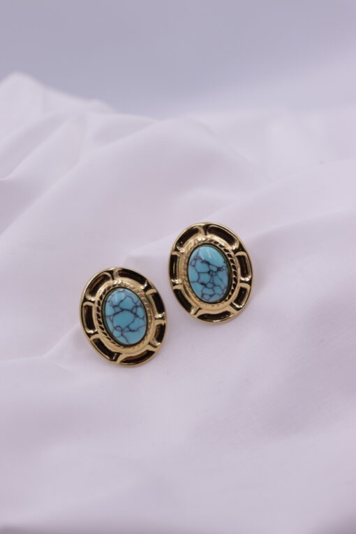 Turquoise gold summer σκουλαρίκια