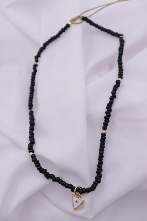 Eye beaded black κολιέ