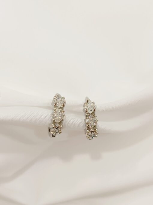 Crystal hoops silver