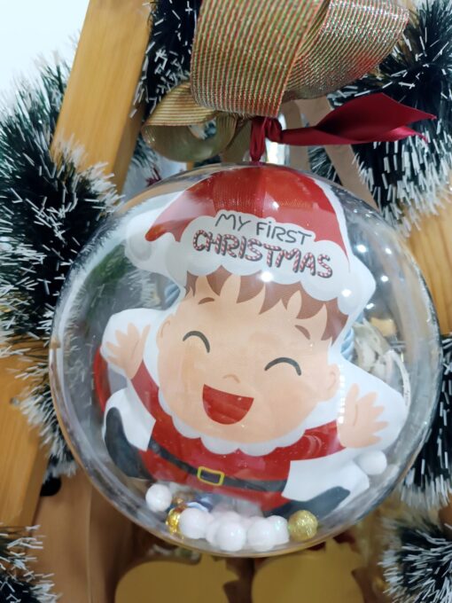 My first Christmas χριστουγεννιάτικη μπάλα με γούρι για αγόρι