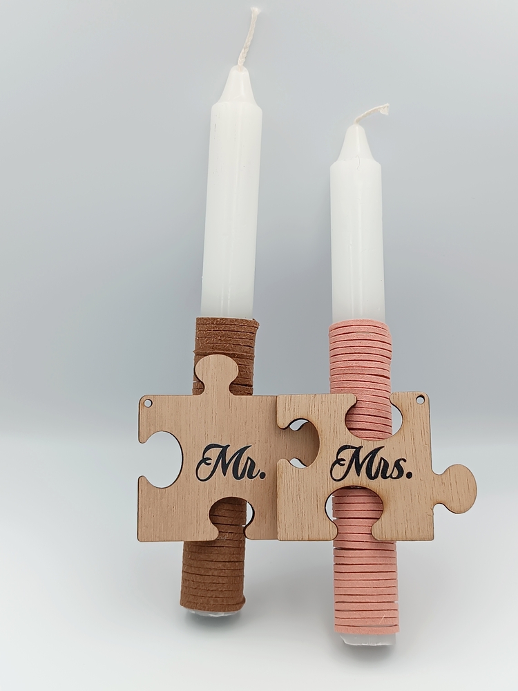 Puzzle Mr & Mrs λαμπάδες για ζευγάρια