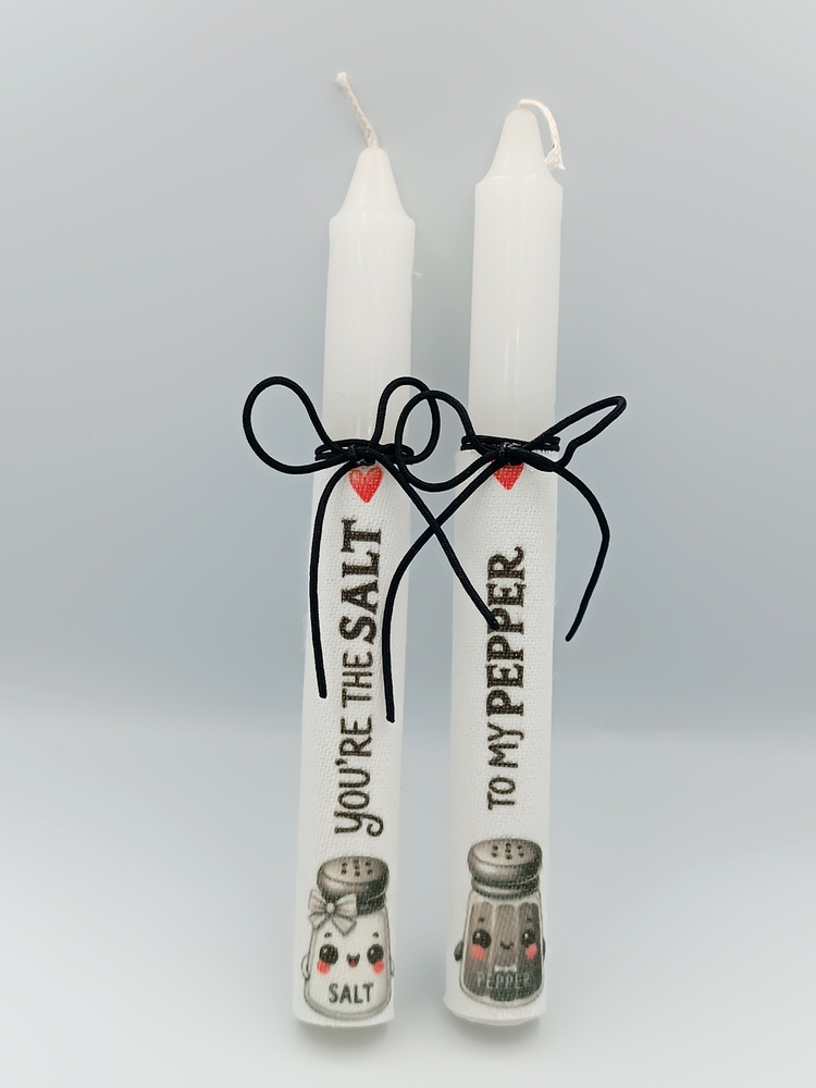 "You're the salt to my pepper " λαμπάδες για ζευγάρια