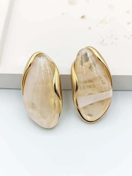 Milky crystal earrings
