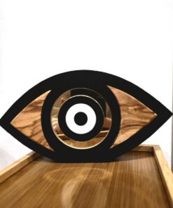 Γούρι 2026 μάτι από ξύλο ελιάς επιτραπέζιο