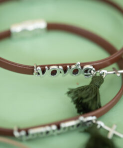 Μαρτυρικό βάπτισης νονού/μπαμπά με λουράκι δερματίνη